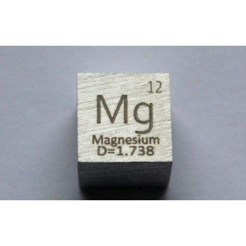 Magnesium Mg metallikuutio 10x10mm kiillotettu 99,95% puhtaus kuutio