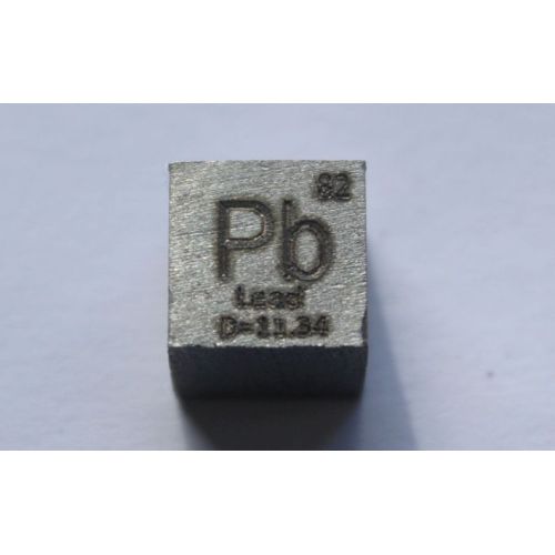 Lyijy Pb metallikuutio 10x10mm kiillotettu 99,99% puhtaus kuutio