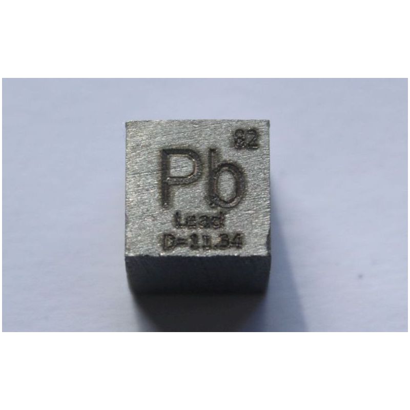 Lyijy Pb metallikuutio 10x10mm kiillotettu 99,99% puhtaus kuutio