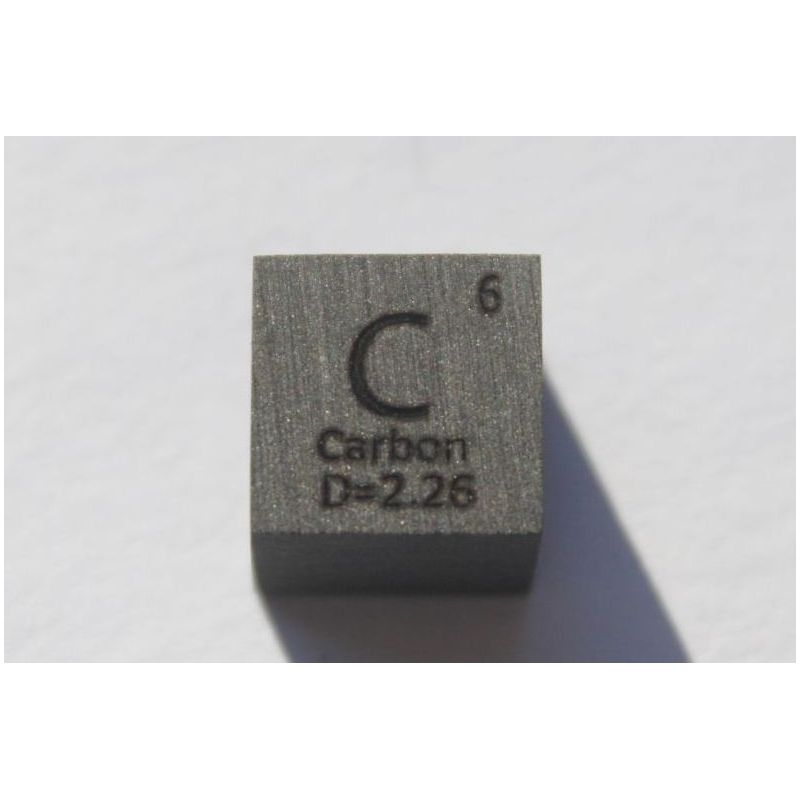 Hiili C metallikuutio 10x10mm kiillotettu 99.9% puhtaus kuutio